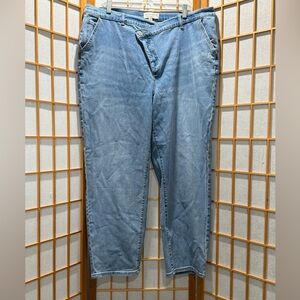 Eloquii Women's Straight Leg Blue Pants